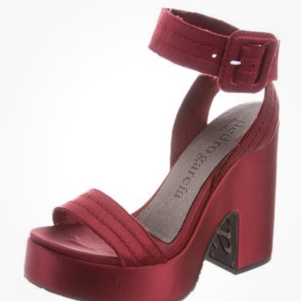 Pedro Garcia Burgundy Platform Sandals